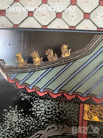 Стара китайска картина стъклопис, снимка 6 - Антикварни и старинни предмети - 48992736