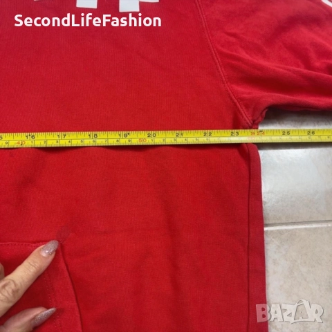 Мъжки суичър с качулка Team Bieber Justin Bieber 2017 Tour, червен, памучен, размер L, снимка 4 - Суичъри - 52796488