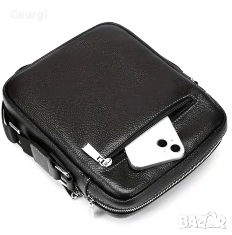 Мъжка кожена чанта за през рамо с италиански дизайн /Висок клас телешка кожа!, снимка 10 - Чанти - 49293352