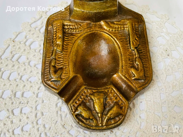 Красив месингов пепелник Египет, закупен от Англия, снимка 3 - Антикварни и старинни предмети - 53587912