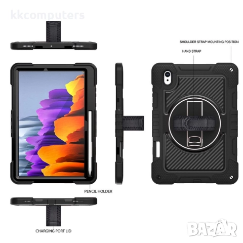 Защитен калъф (PC+TPU) с Лента през рамо за Samsung Galaxy Tab S11 X730 / X736 | Протектор |6 цвята, снимка 10 - Калъфи, кейсове - 52306378