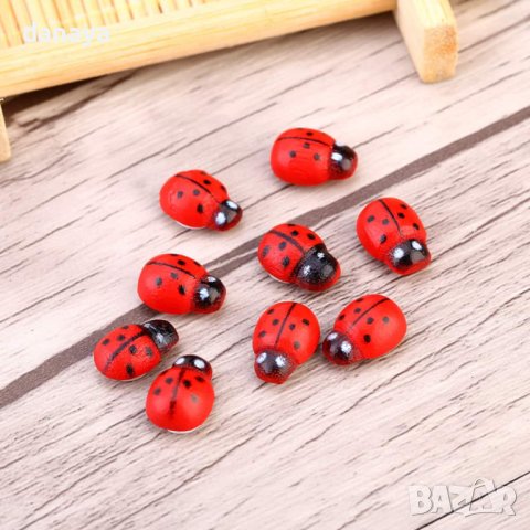 3457 Комплект дървени калинки за декорация и украса, 3 размера, снимка 6 - Декорация за дома - 39142038