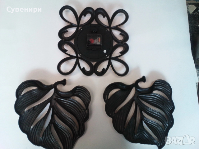стенен часовник с листа, снимка 2 - Стенни часовници - 51771223