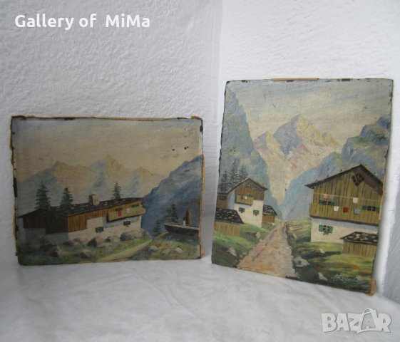  1947 - 2 картини планински пейзаж, подписани