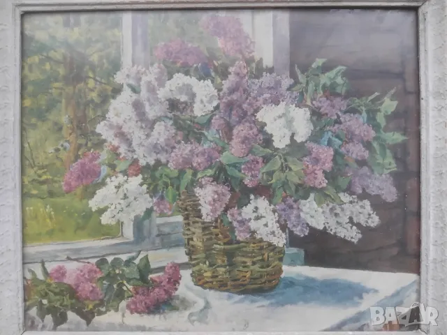 Голяма Картина Люляк / Люляци, снимка 2 - Картини - 48883908