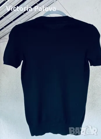 Фин меринос черна блуза/тениска MONCLER