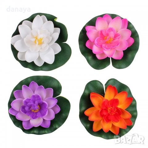 3643 Изкуствена водна лилия за езерце шадраван декорация за градината, снимка 3 - Градински мебели, декорация  - 40101399