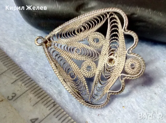 СТАРИННА ФИЛИГРАННА СРЕБЪРНА БРОШКА ВИСОКА ПРОБА СРЕБРО ФИНА РЪЧНА МАЙСТОРСКА ИЗРАБОТКА 49337, снимка 8 - Антикварни и старинни предмети - 48468004