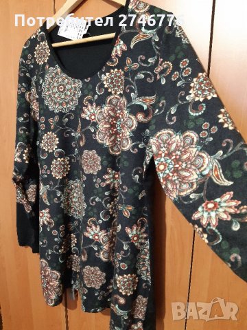 НОВО!Размер 56-3xl и 58-4xl Прекрасна блузка с пъстри фигури,бг произв., снимка 2 - Блузи с дълъг ръкав и пуловери - 35429061