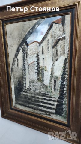 Чудесна френска картина - пейзаж с маслени бои, снимка 2 - Картини - 43511429