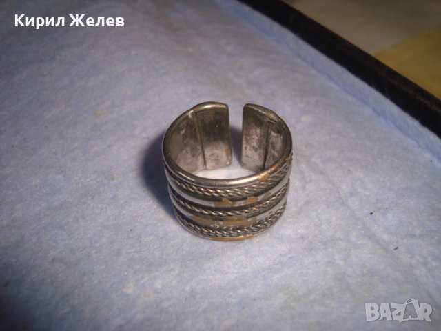 СТАР ОРНАМЕНТИРАН ПОСРЕБРЕН МЕСИНГОВ РЕТРО АРТ ПРЪСТЕН РЕГУЛИРУЕМ 24352