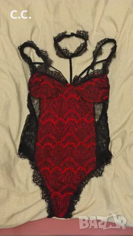 Ново Еротично боди с подарък сатенена нощница, размер М, цена 35 лв, снимка 2 - Бельо - 49699303