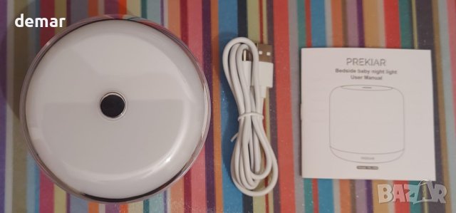 Нощна лампа за бебета PREKIAR, 4W 2000mAh LED, с RGB промяна на цвета, снимка 10 - Лед осветление - 43507242