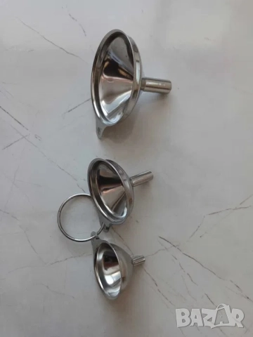 Комплект 3бр фунии от неръждаема стомана + четки за почистване, снимка 2 - Други - 48613977