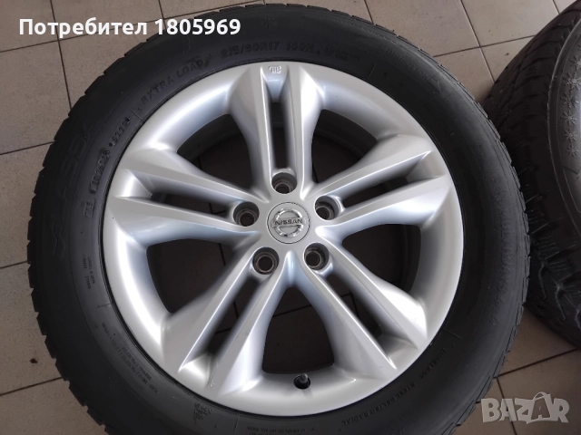 4бр. ал. джанти Nissan (оригинални) 5x114,3 , 6,5x17 , ET40 , централен отвор 66,1мм, снимка 3 - Гуми и джанти - 51809942