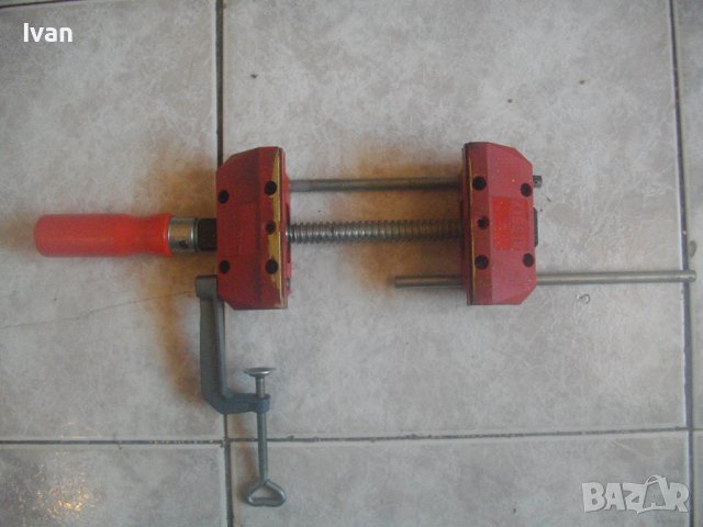 Дърводелско Менгеме-Старо Качество-WEST GERMANY-BESSEY S10-Отлично-Отваря 105 мм-Челюсти 90мм-Стяга, снимка 2 - Менгемета - 43202898