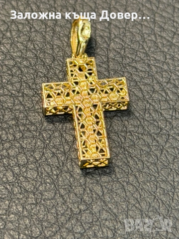 Златен КРЪСТ  ЧИСТО НОВ уникален златно14 к 585 gold zlato krast , снимка 2 - Колиета, медальони, синджири - 53457553