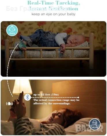 Нов Бебешки Монитор Смарт Чорап ViHealth Пулс + Кислород + Движения, снимка 6 - Други - 51290118