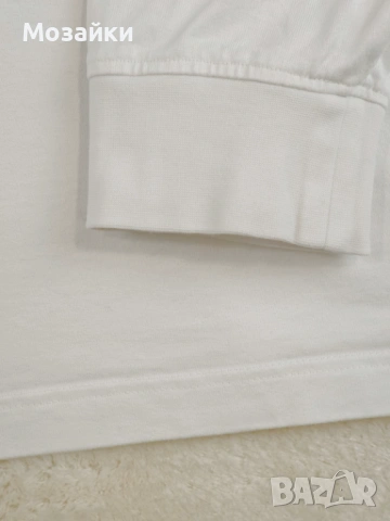 Lacoste Longsleeve Tee като ново, бяло със синьо, размер L/XL, снимка 4 - Блузи - 53596064