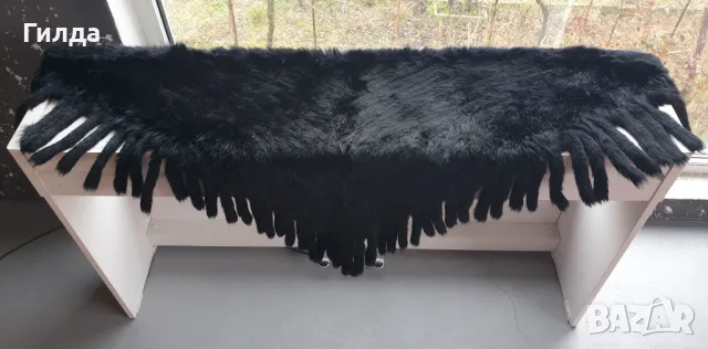 нов плетен шал естествен косъм налично, снимка 2 - Шалове - 48657379