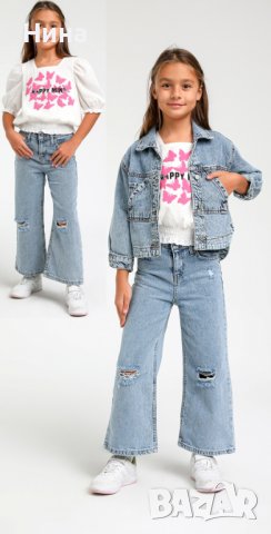 Блуза Escabel с розови пеперуди , снимка 2 - Детски Блузи и туники - 39692862