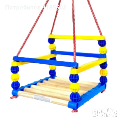 Дървена люлка – Класически модел с модерен цветен дизайн, снимка 7 - Други - 51228727