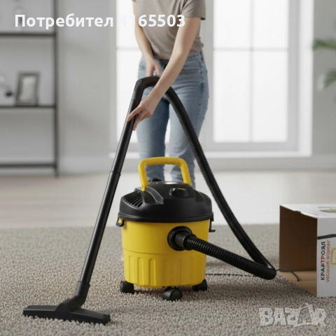 Мощна прахосмукачка за сухо и мокро почистване с 10L контейнер, снимка 2 - Прахосмукачки - 52673533