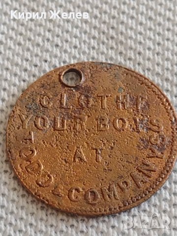 Стар КОРАБЕН ЖЕТОН над стогодишен рядък бронз мед за КОЛЕКЦИОНЕРИ 42494