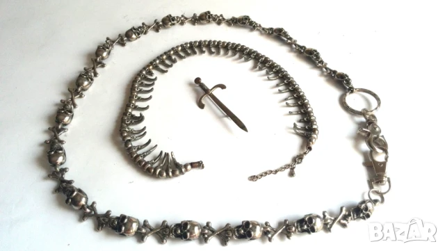 Стари метъл пънкарски синджири и значка меч по договаряне, снимка 6 - Колекции - 51262719