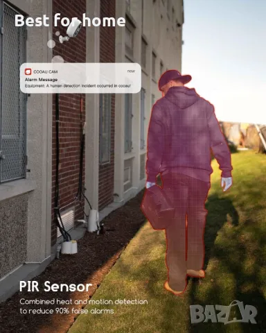 COOAU 2K охранителна камера за външна безжична връзка с акумулаторна батерия, снимка 4 - Камери - 48351367