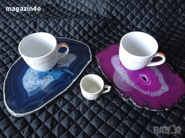  2 бр плочки от естествен ахат ,скъпоценен камък за хармония и дълголетие, Родопи,Родопис,, снимка 6 - Декорация за дома - 52266961