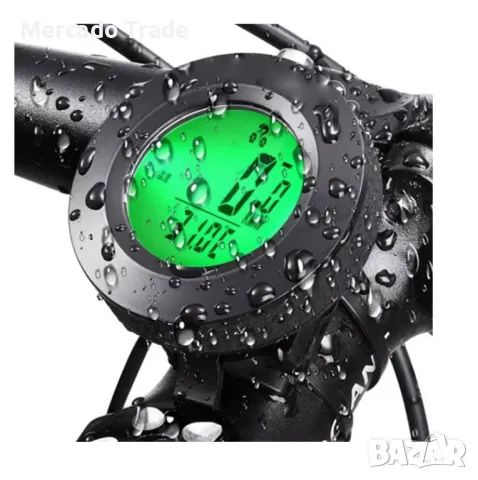 Компютър за велосипед и мотопед, LCD дисплей с три цвята, Водоустойчив