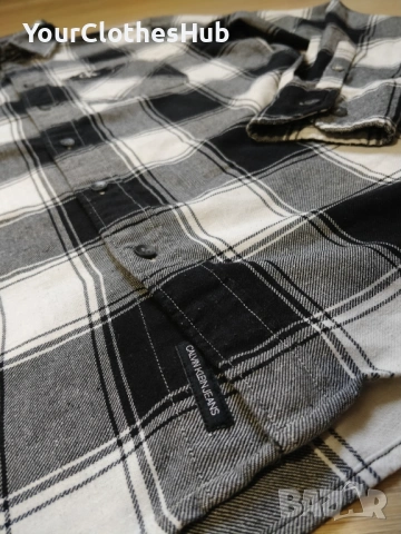 Calvin Klein Jeans M size Мъжка риза с дълъг ръкав, снимка 10 - Ризи - 53273545