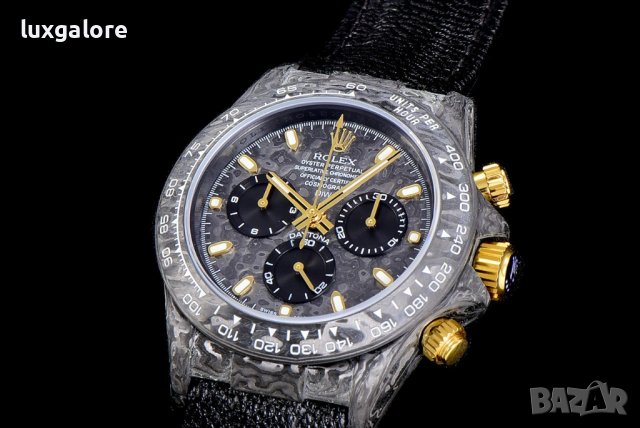 Мъжки часовник Rolex DiW Black and Gold Rolex Daytona с автоматичен швейцарски механизъм, снимка 6 - Луксозни - 43514630