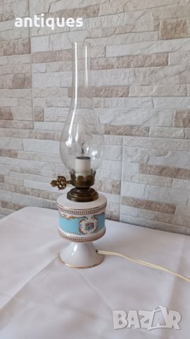 Стара френска порцеланова лампа - PEINT A LA MAIN - T.LIMOGE - Антика, снимка 6 - Антикварни и старинни предмети - 43939722
