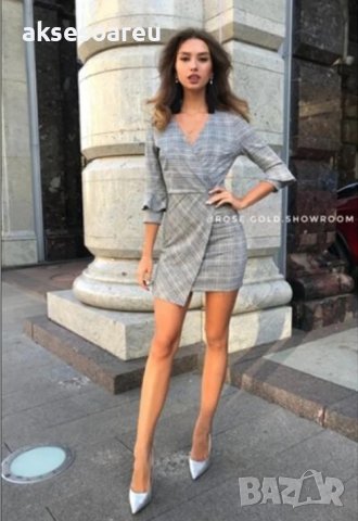 Дамска секси рокля V-образно деколте жени романтични мини рокли елегантни клуб вечер мода пролет лят, снимка 5 - Рокли - 37660848