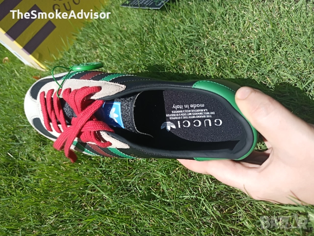Обувки Adidas x Gucci Gazelle Black Green Red, снимка 6 - Маратонки - 51963461
