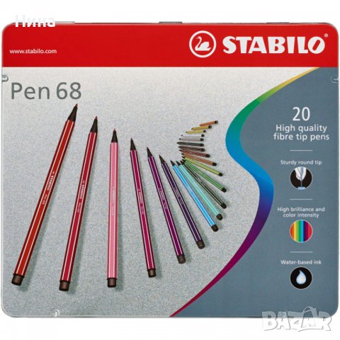 Акварелни флумастери STABILO Pen 68 х 20 бр, снимка 6 - Ученически пособия, канцеларски материали - 39365728