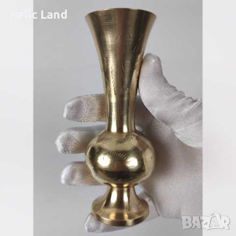 Малка ваза месинг, снимка 4 - Антикварни и старинни предмети - 43885307