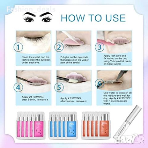 Нов комплект за домашно повдигане на мигли Полутрайно извиване Красота, снимка 4 - Други - 40647737