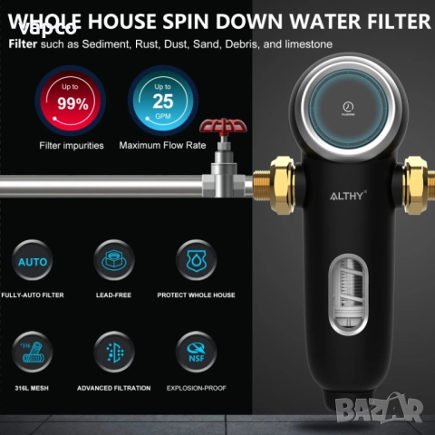 Самопочистващ филтър за водопровод ALTHY AUTO1, снимка 7 - ВИК - 51463131