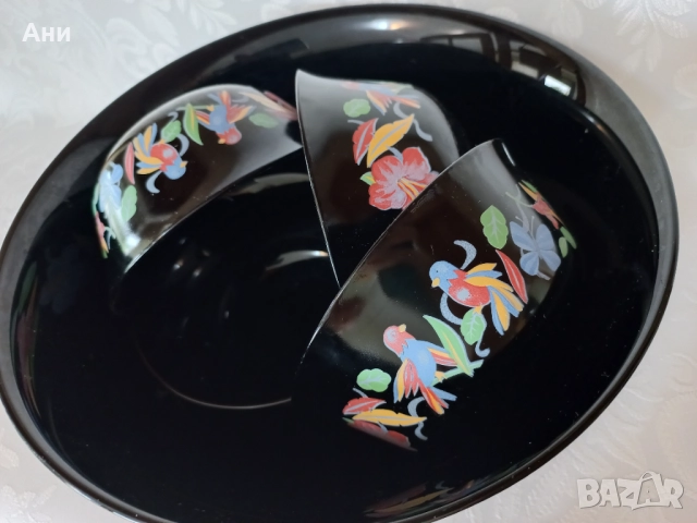 Сервиз от черен аркопал, снимка 3 - Сервизи - 51498521