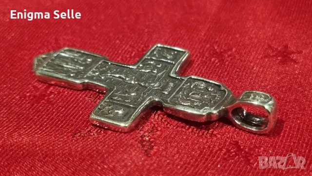 Голям православен сребърен кръст , снимка 4 - Колиета, медальони, синджири - 50306223