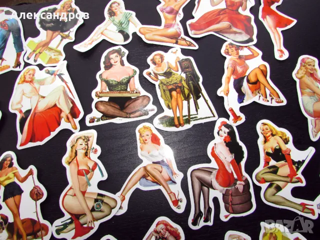 Стикери секси ретро мацки 50бр. за 20лв. Топ качество и цветове. 