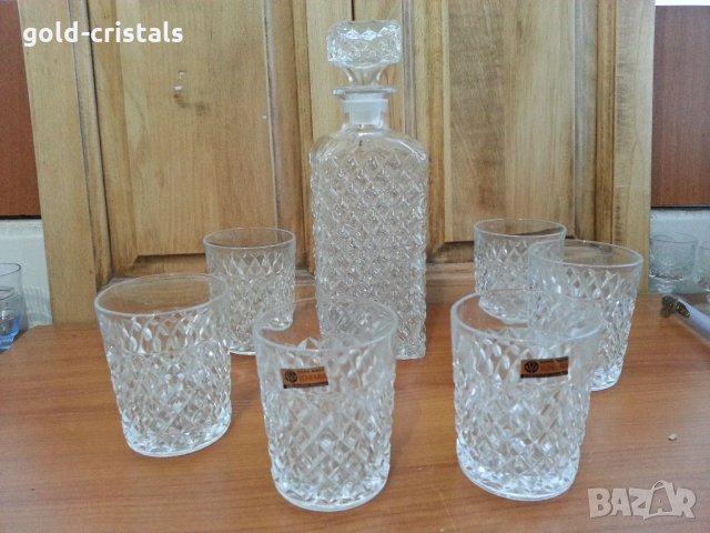 Кристални чаши и гарафа Бохемия Чехословакия, снимка 8 - Антикварни и старинни предмети - 35296987