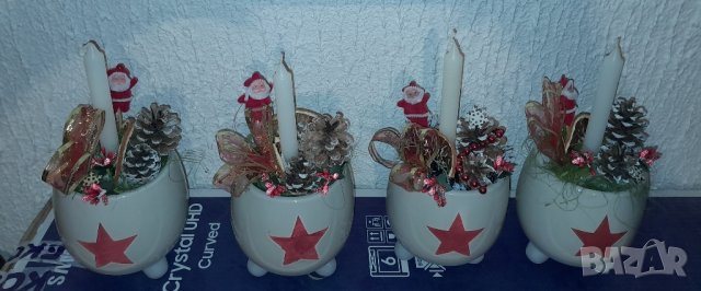 Свещници в керамична кашпа, снимка 3 - Декорация за дома - 43231911