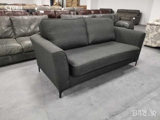 Тъмно сив диван от плат -двойка, снимка 6 - Дивани и мека мебел - 39675895