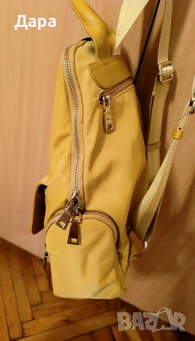 Дамска чанта – раница, цвят горчица, снимка 4 - Раници - 53064575