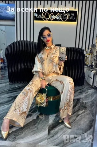 Дамски Луксозен Комплект С Две Части Тип Кимоно, С Връзки И Цип Код A564, снимка 3 - Комплекти - 50183295