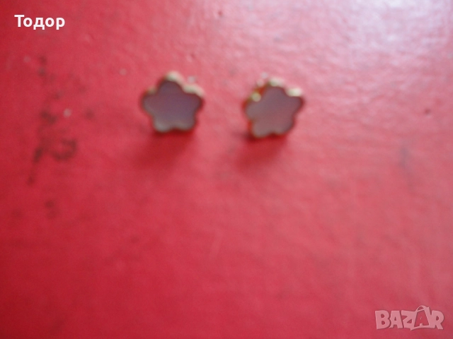 Позлатени обеци обици със седеф, снимка 6 - Обеци - 52678323